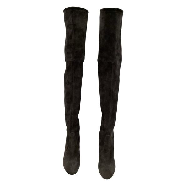 Stuart Weitzman Highland Stretch Suede Over The Knee Londra Boot Gray 8.5M - Picture 6 of 16